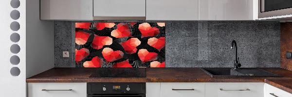 Panel de pared de cocina Corazones geométricos