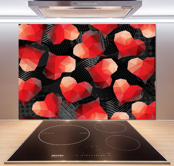 Panel de pared de cocina Corazones geométricos