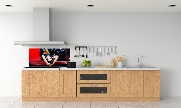 Panel do kuchni Kobieta w aucie