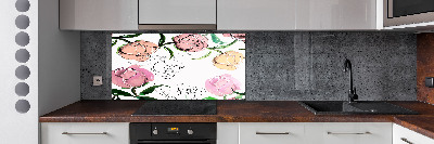 Salpicadero de cocina capullos de peonía