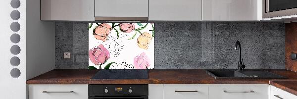 Salpicadero de cocina capullos de peonía