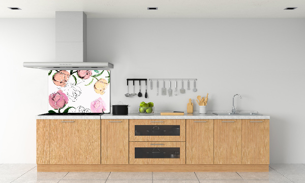 Salpicadero de cocina capullos de peonía