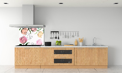 Salpicadero de cocina capullos de peonía