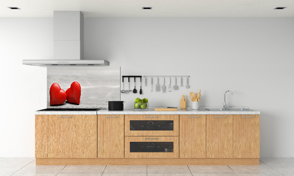 Panel antisalpicaduras Corazones en madera