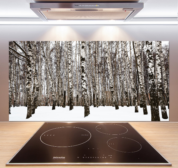 Panel para cocina Abedules en invierno