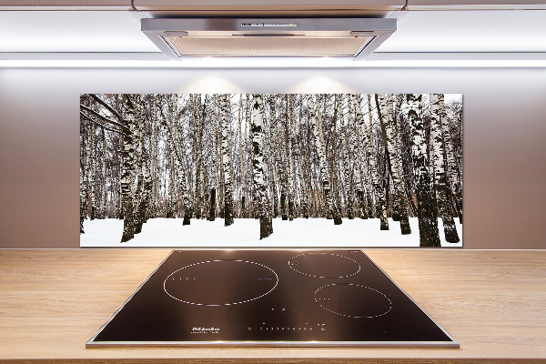 Panel para cocina Abedules en invierno