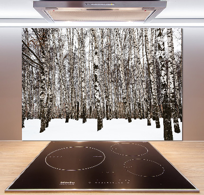 Panel para cocina Abedules en invierno