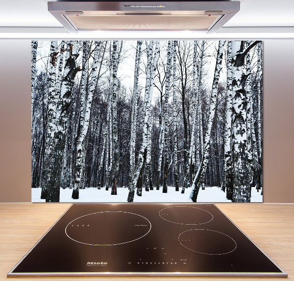 Salpicadero para cocina Abedules en invierno