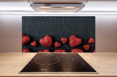 Panel para cocina Corazones en el tablero