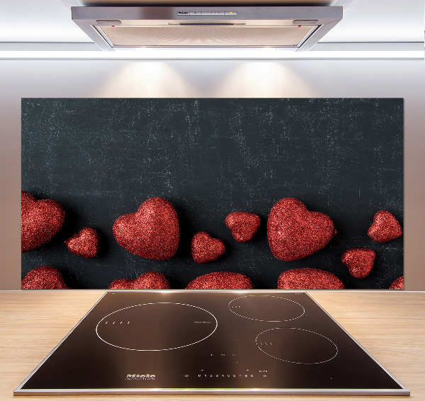 Panel para cocina Corazones en el tablero