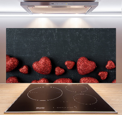 Panel para cocina Corazones en el tablero