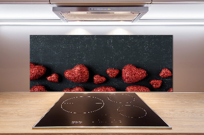 Panel para cocina Corazones en el tablero