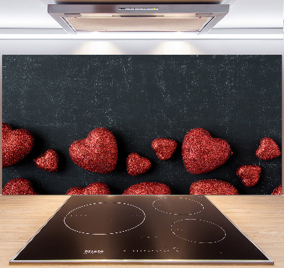 Panel para cocina Corazones en el tablero