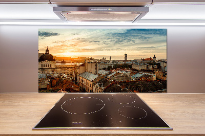Panel de pared de cocina Amanecer en Lviv