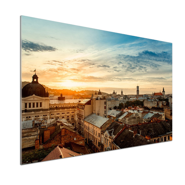Panel de pared de cocina Amanecer en Lviv