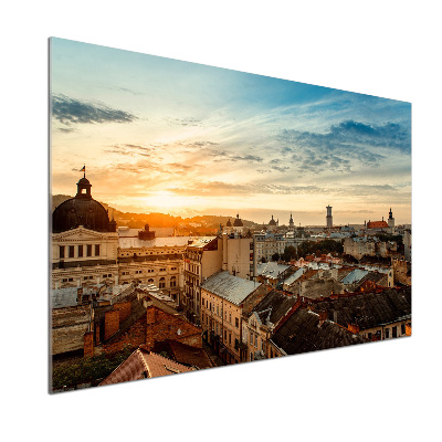 Panel de pared de cocina Amanecer en Lviv