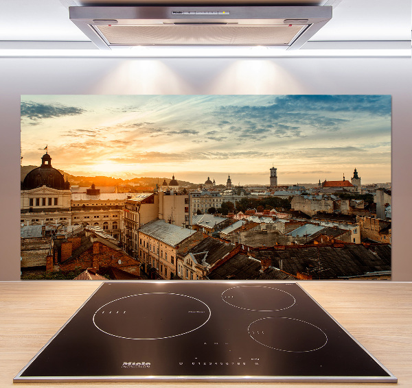 Panel de pared de cocina Amanecer en Lviv