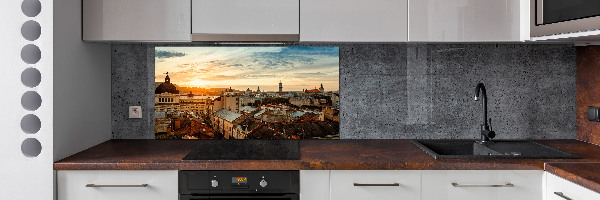 Panel de pared de cocina Amanecer en Lviv