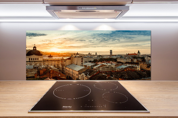 Panel de pared de cocina Amanecer en Lviv