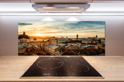 Panel de pared de cocina Amanecer en Lviv