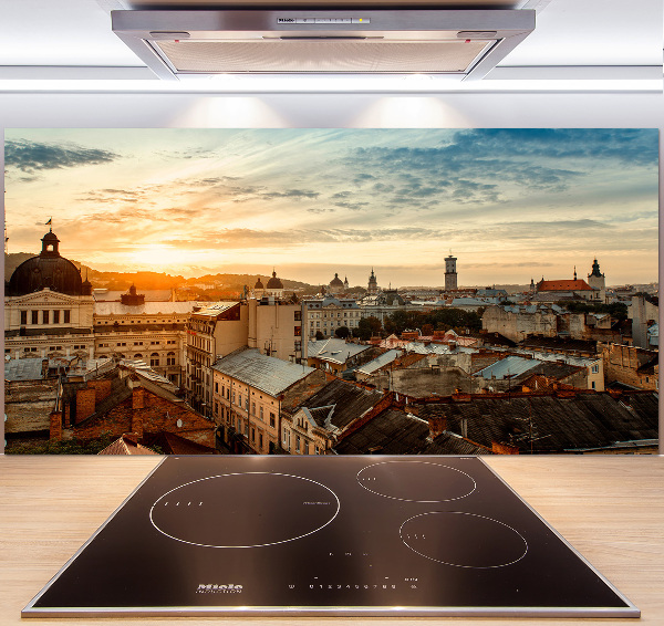 Panel de pared de cocina Amanecer en Lviv
