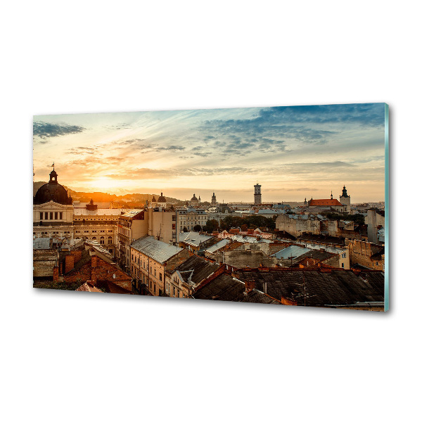 Panel de pared de cocina Amanecer en Lviv