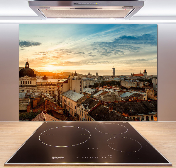 Panel de pared de cocina Amanecer en Lviv