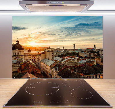 Panel de pared de cocina Amanecer en Lviv