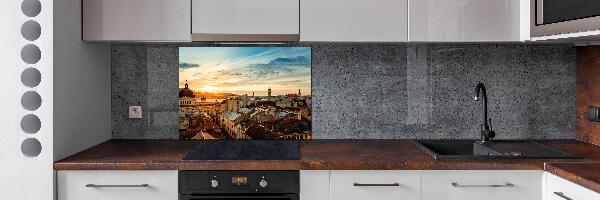 Panel de pared de cocina Amanecer en Lviv
