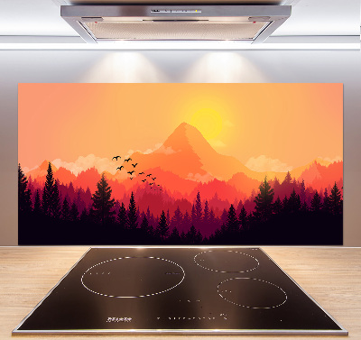 Salpicadero de cocina paisaje de montaña