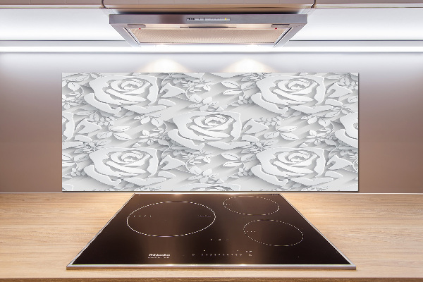 Panel między meble w kuchni Róże wzór