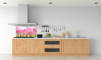 Panel de pared de cocina tulipanes rosados
