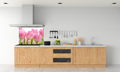 Panel de pared de cocina tulipanes rosados
