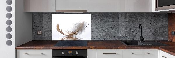 Panel de pared de cocina Una pluma en el agua