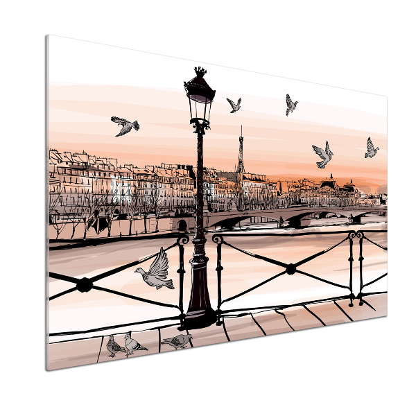 Panel antisalpicaduras Crepúsculo en París