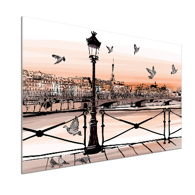 Panel antisalpicaduras Crepúsculo en París