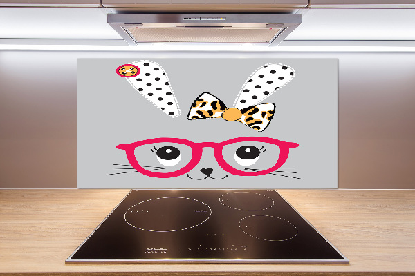 Panel para cocina Conejo con gafas