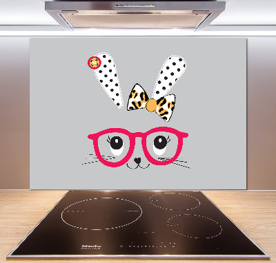 Panel para cocina Conejo con gafas