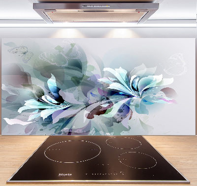 Salpicadero de cocina flores abstractas