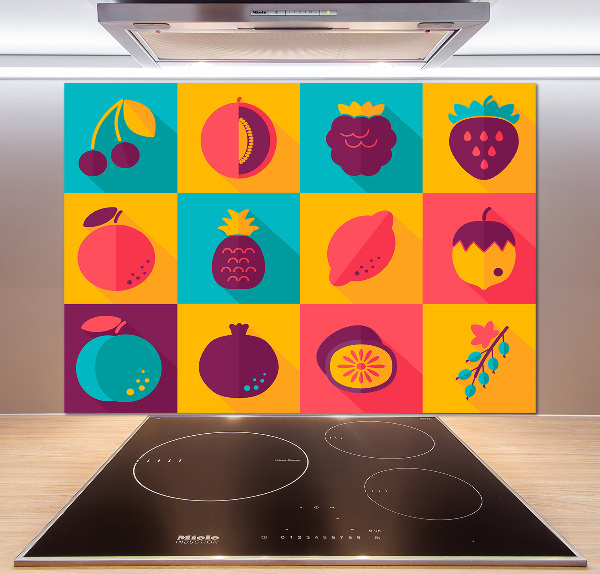 Panel para cocina Iconos de frutas