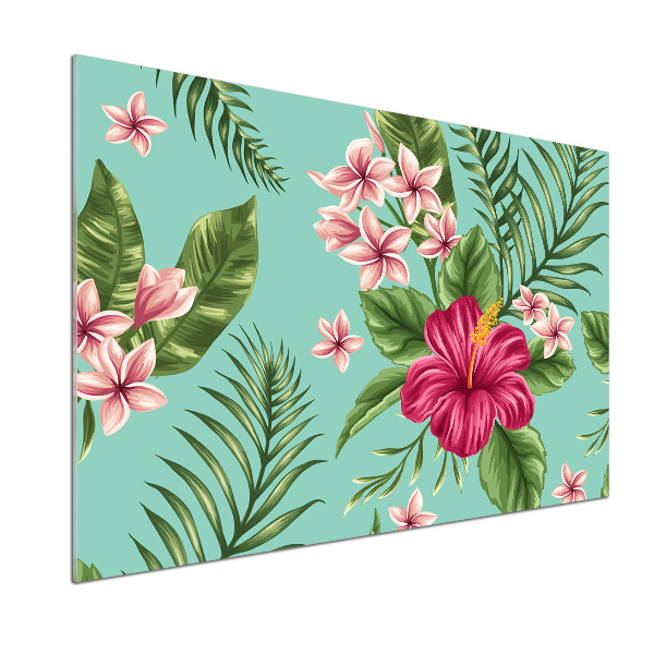 Panel de pared de cocina flores hawaianas