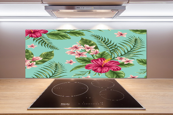 Panel de pared de cocina flores hawaianas