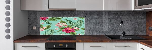 Panel de pared de cocina flores hawaianas
