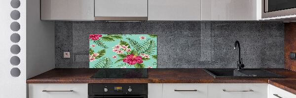 Panel de pared de cocina flores hawaianas