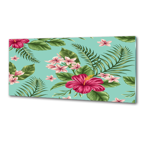 Panel de pared de cocina flores hawaianas