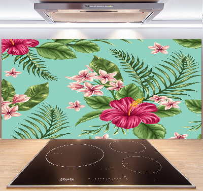 Panel de pared de cocina flores hawaianas