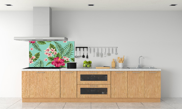 Panel de pared de cocina flores hawaianas