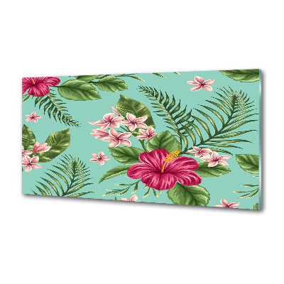 Panel de pared de cocina flores hawaianas