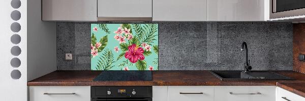 Panel de pared de cocina flores hawaianas