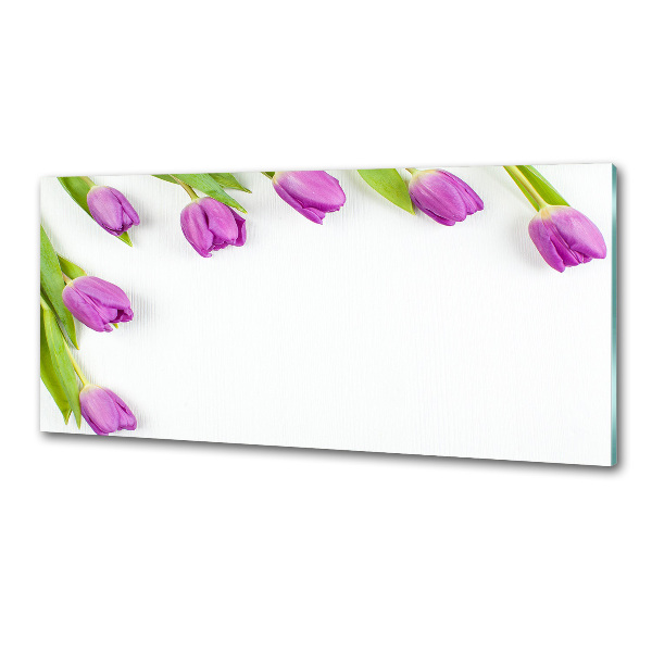 Salpicadero de cocina tulipanes morados